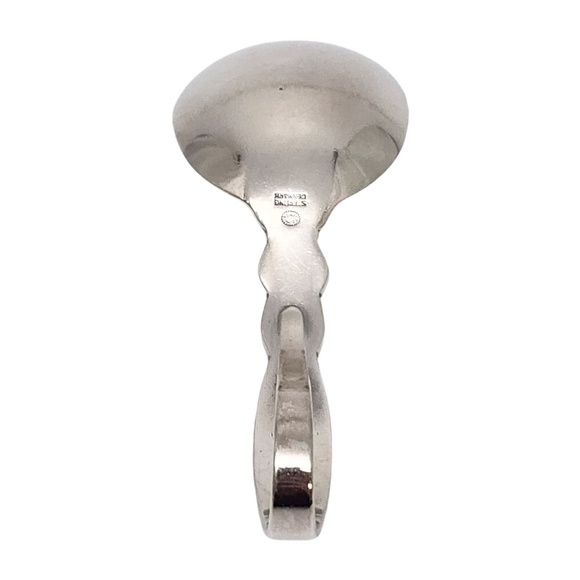 Georg Jensen Denmark Cactus Sterling Silver Curved Handle Baby Spoon Engr #18325 - Picture 3 of 10